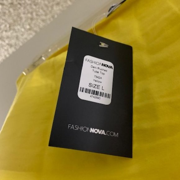 Fashion Nova Ruched Yellow Tube Top - Picture 4 of 8